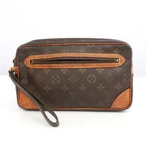 Louis Vuitton Brown Monogram Marley Dragonne clutch